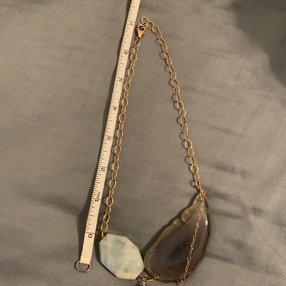 Large Four Stone Colorful Statement Necklace - image 4